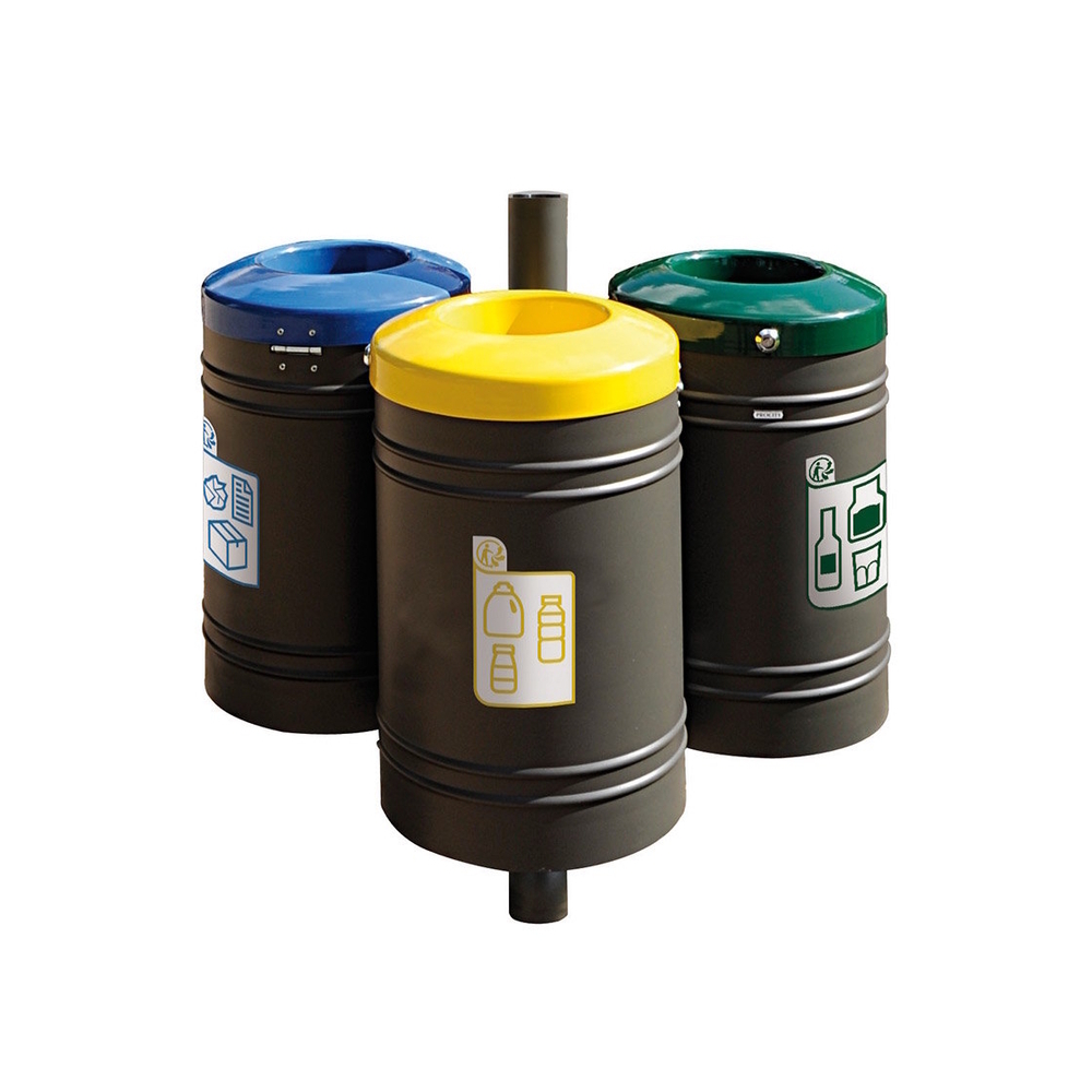 Corbeille Guyenne pour tri sélectif Inox brossé 40 litres Gris PROCITY - 208133.GPRO