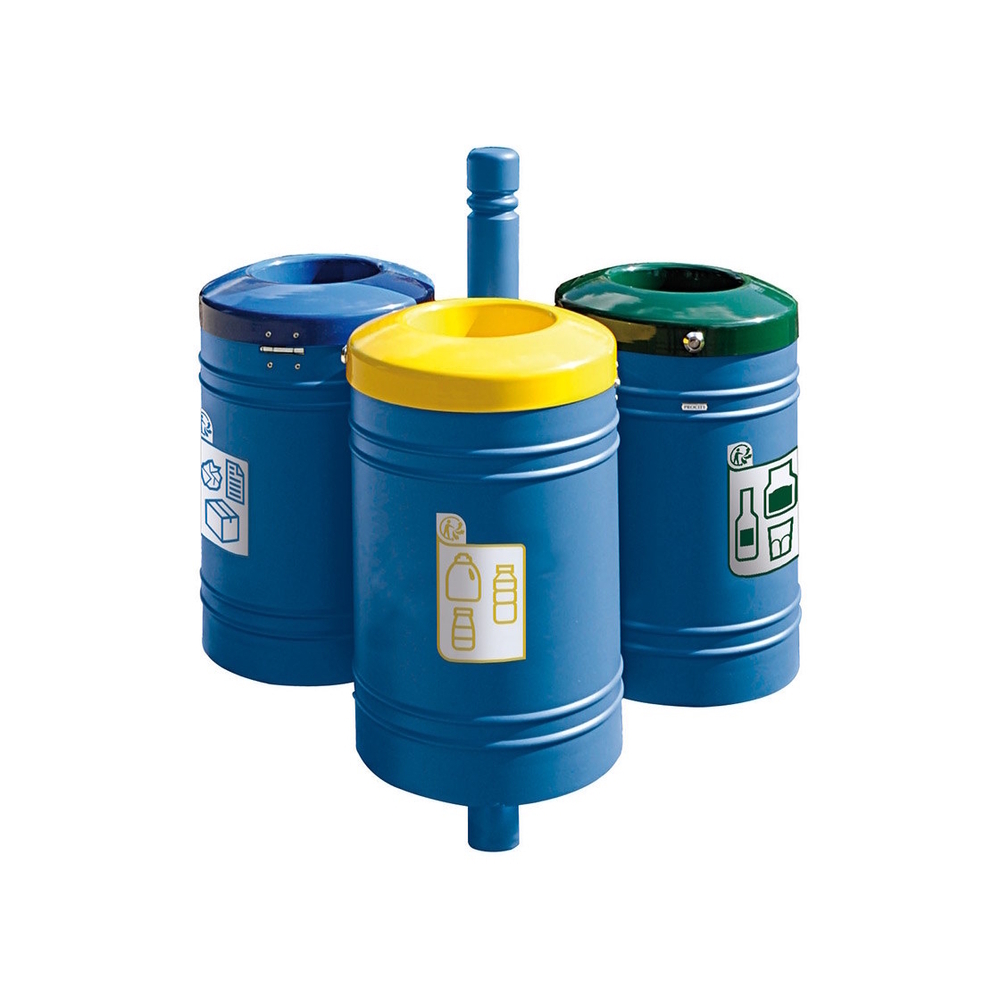Corbeille Guyenne pour tri sélectif City 40 litres RAL5010 - Corbeille initiale - PROCITY - 208135.5010