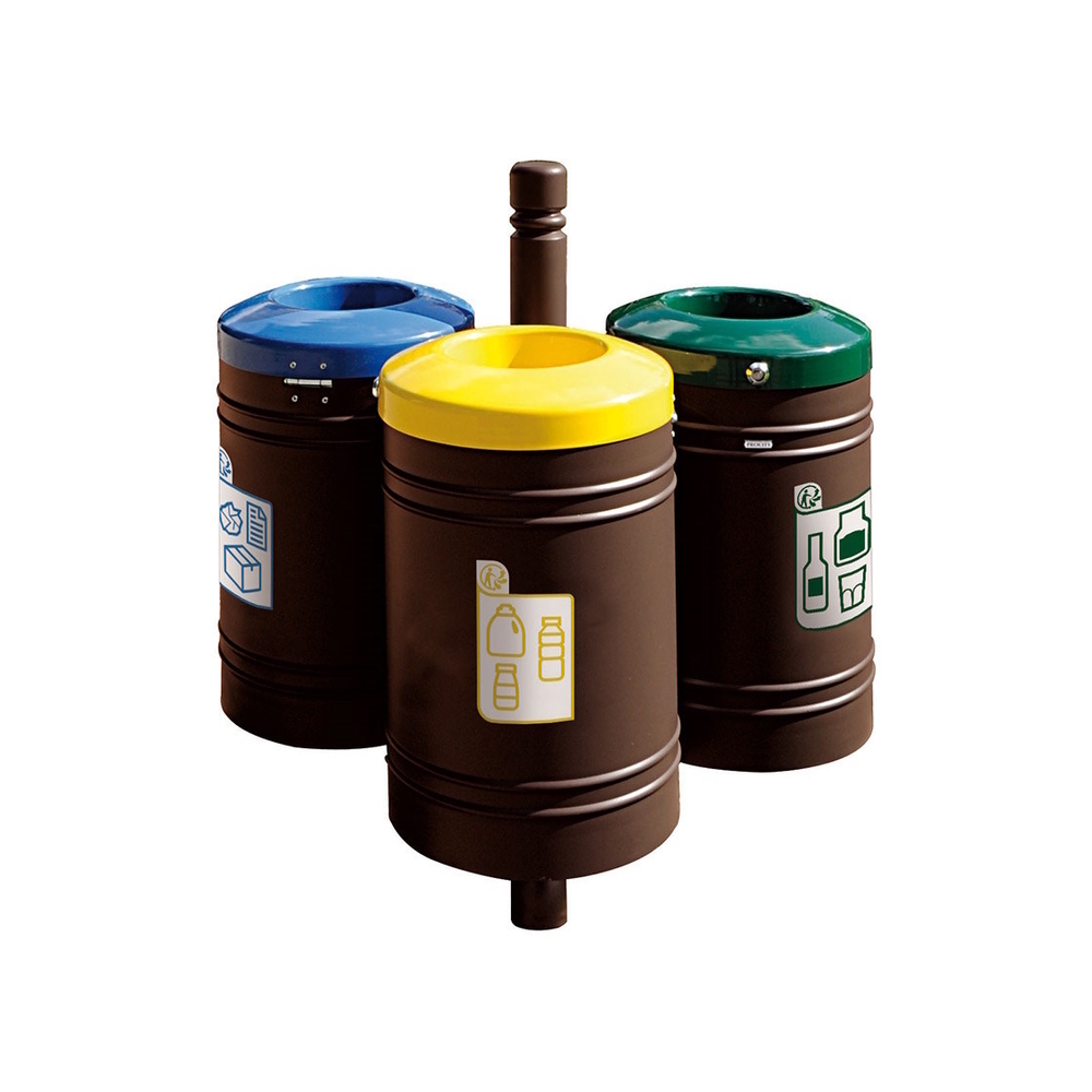 Corbeille Guyenne pour tri sélectif City 40 litres RAL8017 - Corbeille initiale - PROCITY - 208135.8017