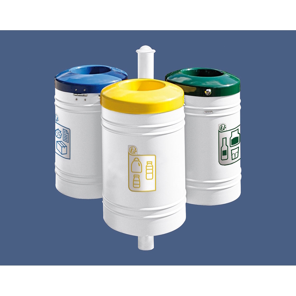 Corbeille Guyenne pour tri sélectif Agora 40 litres RAL9010 - Corbeille initiale - PROCITY - 208136.9010