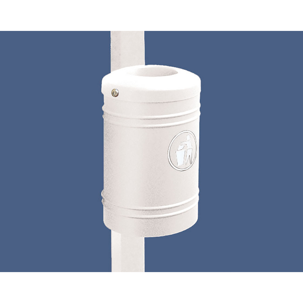 Corbeille Esterel 40 litres RAL9010 - Esterel sur poteau Ø76mm - PROCITY - 208142.9010