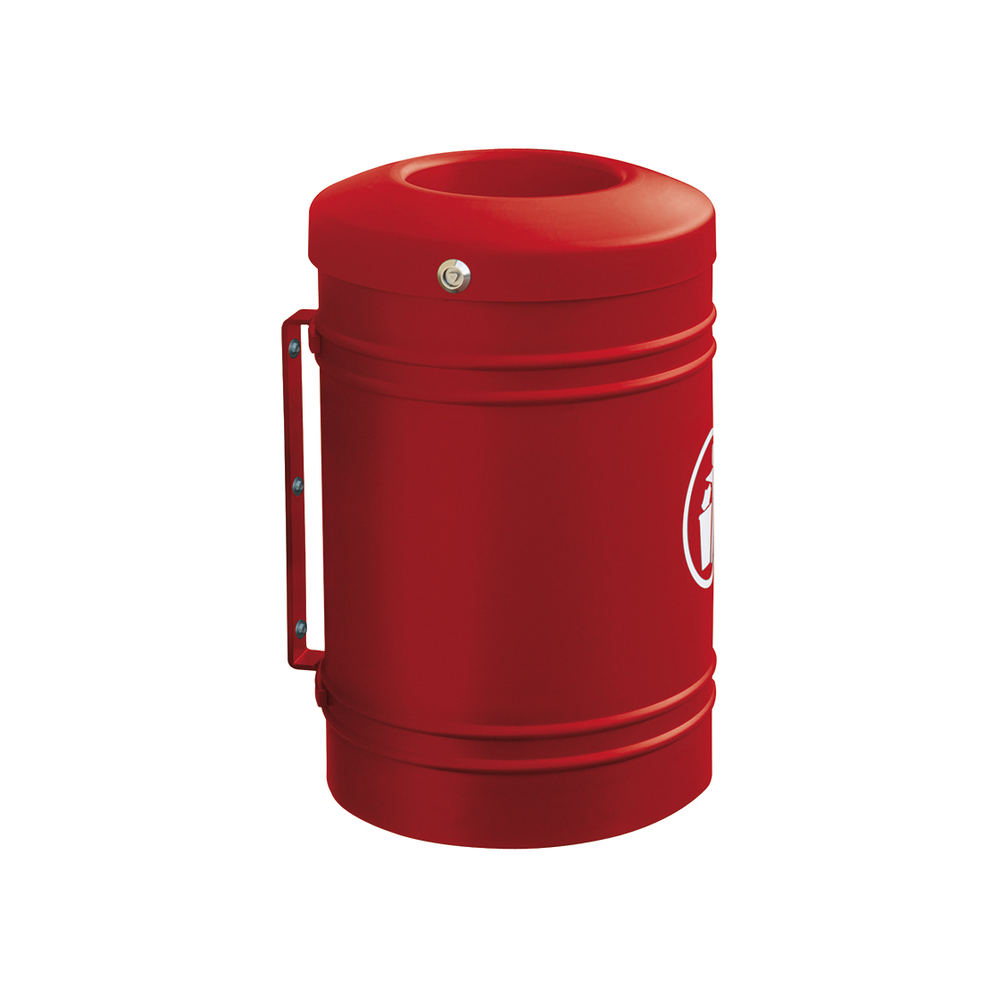 Corbeille Esterel 40 litres RAL3004 - Esterel support muRAL- PROCITY - 208150.3004