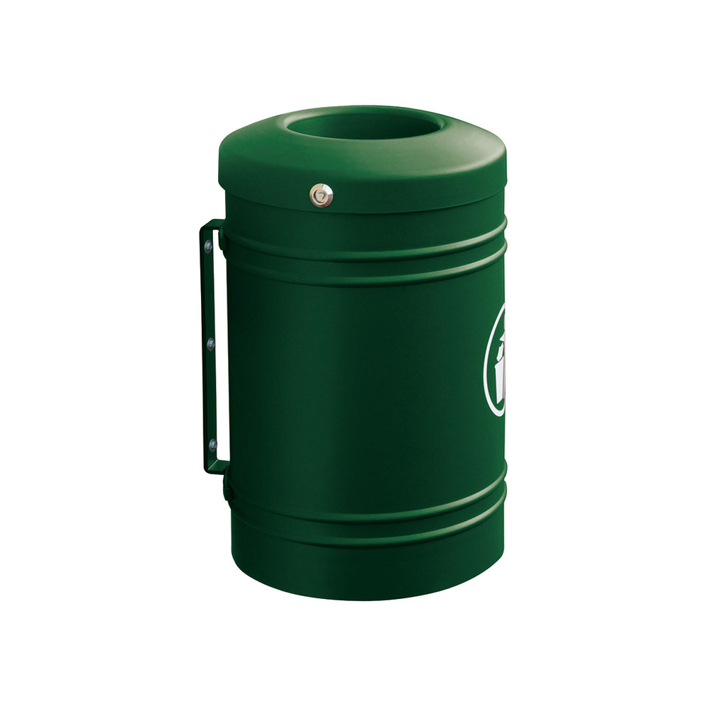 Corbeille Esterel 40 litres RAL6005 - Esterel support muRAL- PROCITY - 208150.6005