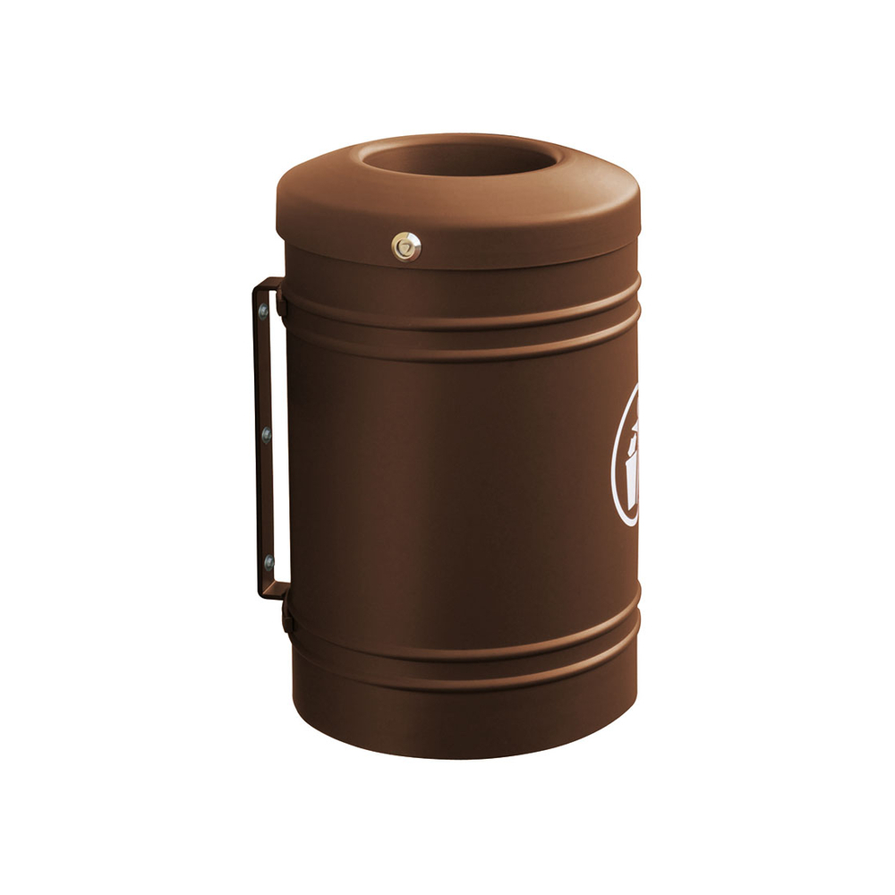 Corbeille Esterel 40 litres RAL8017 - Esterel support muRAL- PROCITY - 208150.8017