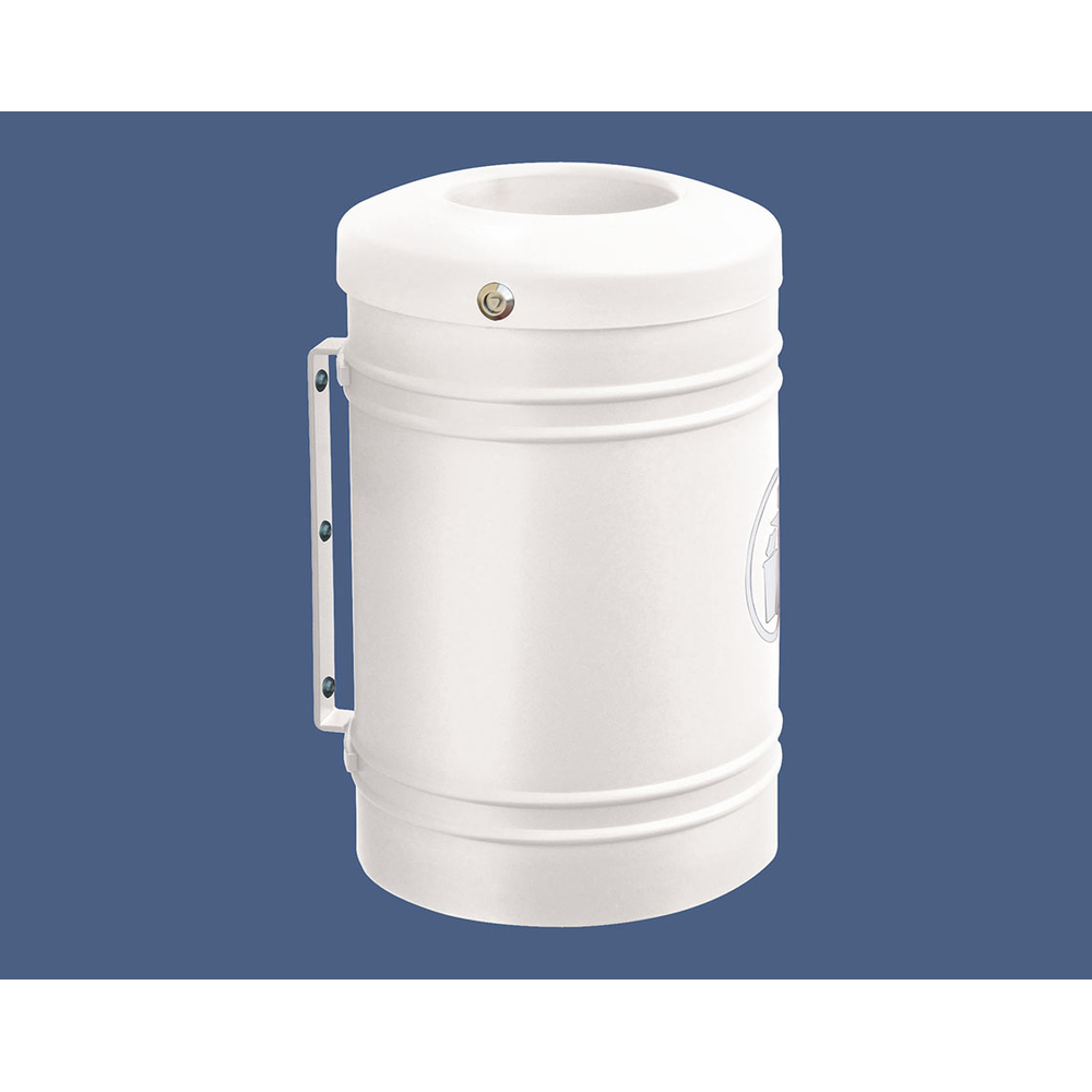 Corbeille Esterel 40 litres RAL9010 - Esterel support muRAL- PROCITY - 208150.9010