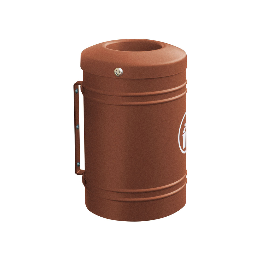 Corbeille Esterel 40 litres Aspect Corten - Esterel support muRAL- PROCITY - 208150.S025