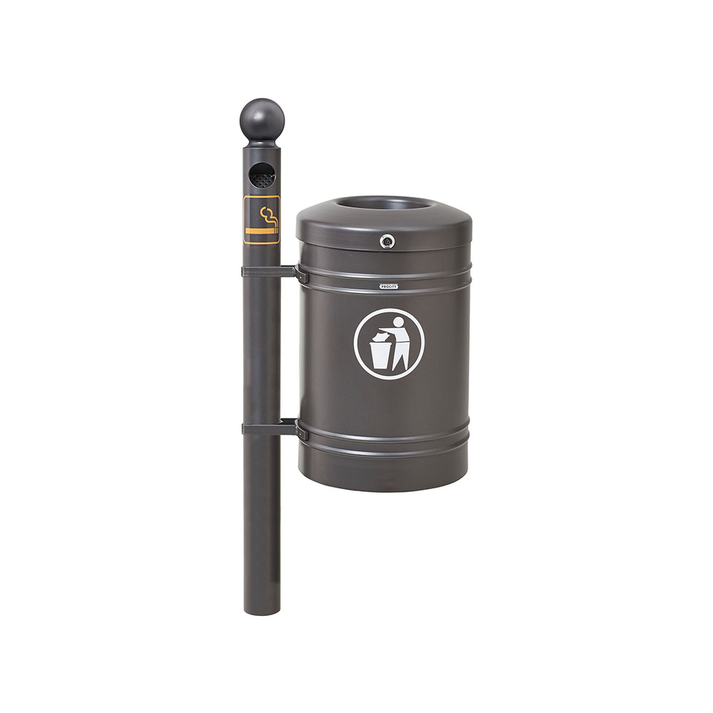 Corbeille Guyenne Boule 40 litres Gris PROCITY - 208167.GPRO