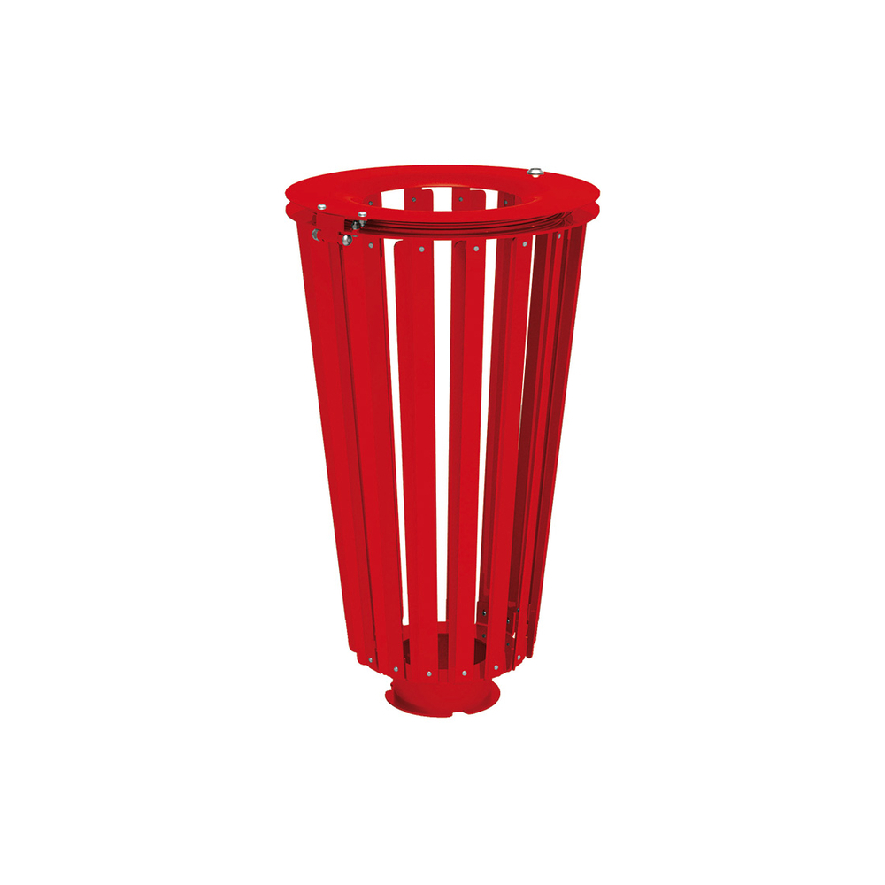 Corbeille Lofoten acier 80 litres RAL3020 - Sans seau intérieur - PROCITY - 208171.3020