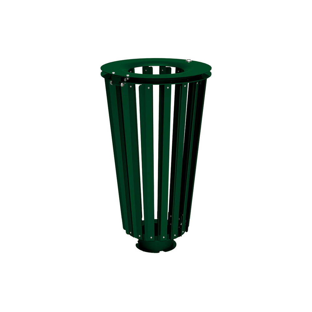 Corbeille Lofoten acier 80 litres RAL6005 - Sans seau intérieur - PROCITY - 208171.6005