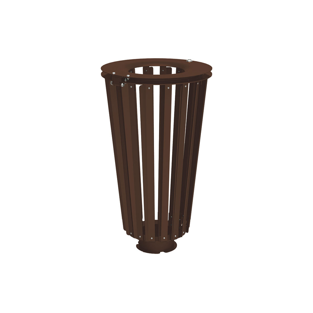 Corbeille Lofoten acier 80 litres RAL8017 - Sans seau intérieur - PROCITY - 208171.8017