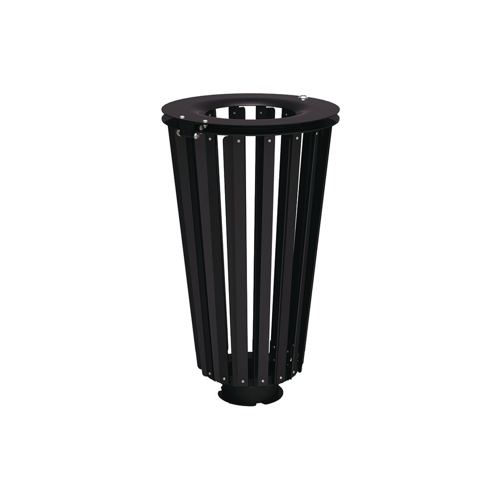 Corbeille Lofoten acier 80 litres RAL9005 - Sans seau intérieur - PROCITY - 208171.9005