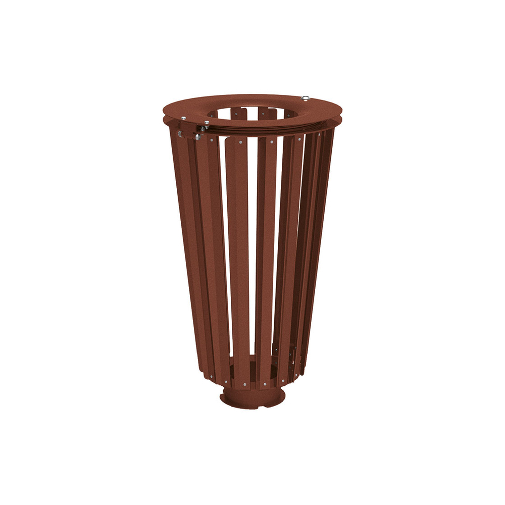 Corbeille Lofoten acier 80 litres Aspect Corten - Sans seau intérieur - PROCITY - 208171.S025