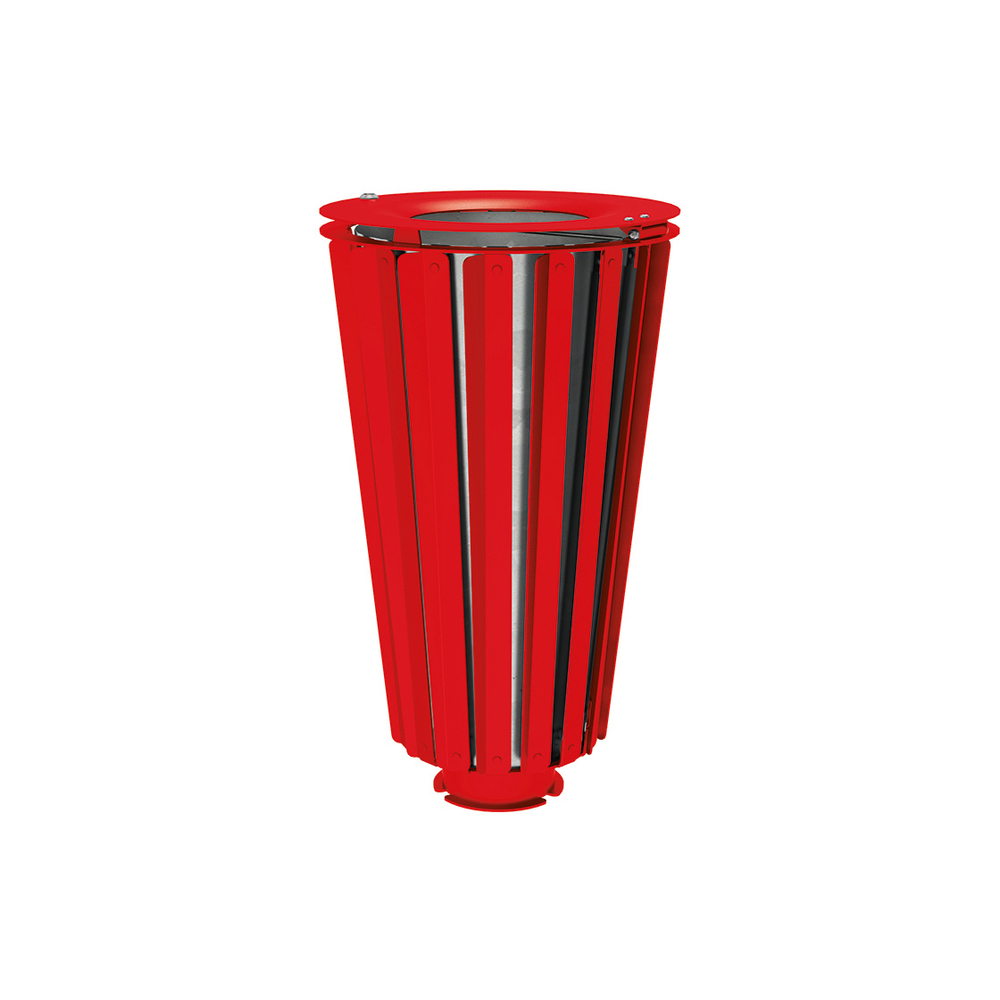 Corbeille Lofoten acier 80 litres RAL3020 - seau intérieur - PROCITY - 208172.3020