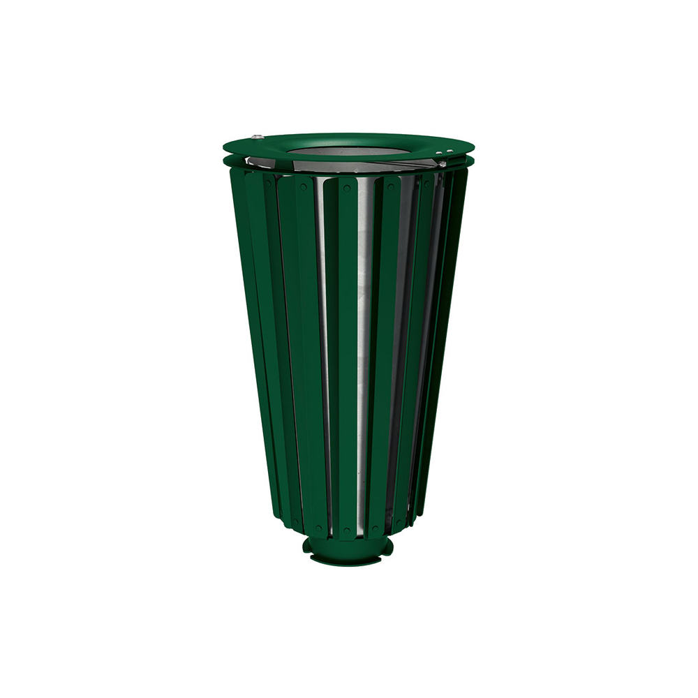 Corbeille Lofoten acier 80 litres RAL6005 - seau intérieur - PROCITY - 208172.6005