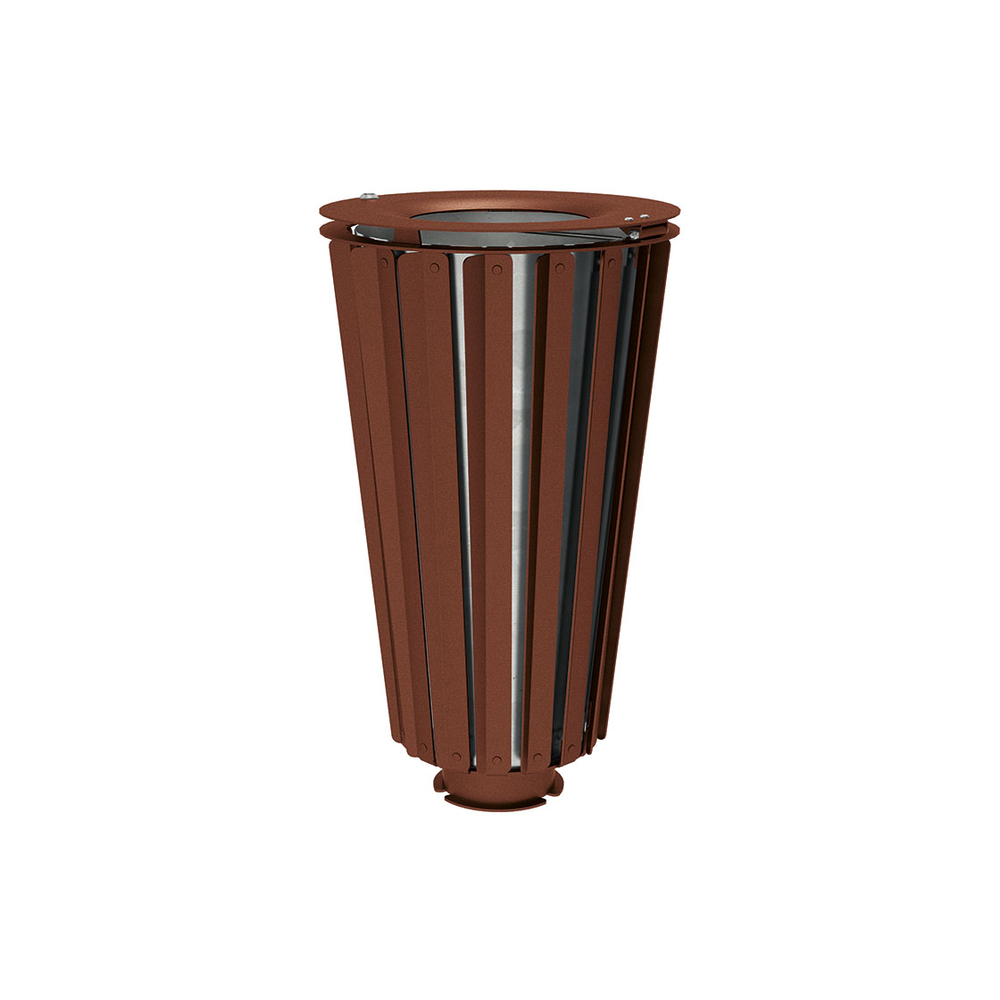 Corbeille Lofoten acier 80 litres Aspect Corten - seau intérieur - PROCITY - 208172.S025