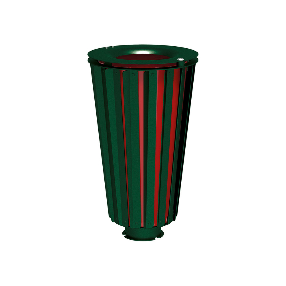 Corbeille Lofoten acier 80 litres RAL6005 - seau peint sur Galva - PROCITY - 208175.6005