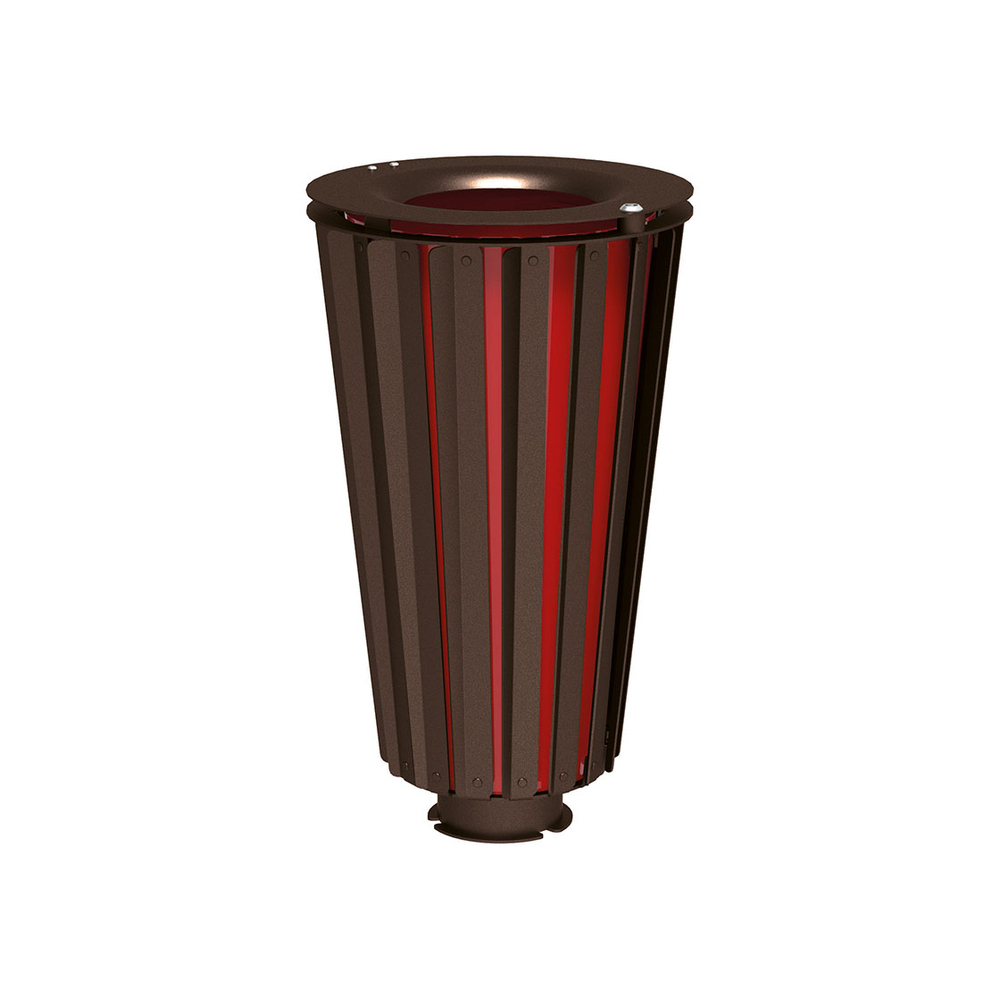 Corbeille Lofoten acier 80 litres RAL8017 - seau peint sur Galva - PROCITY - 208175.8017