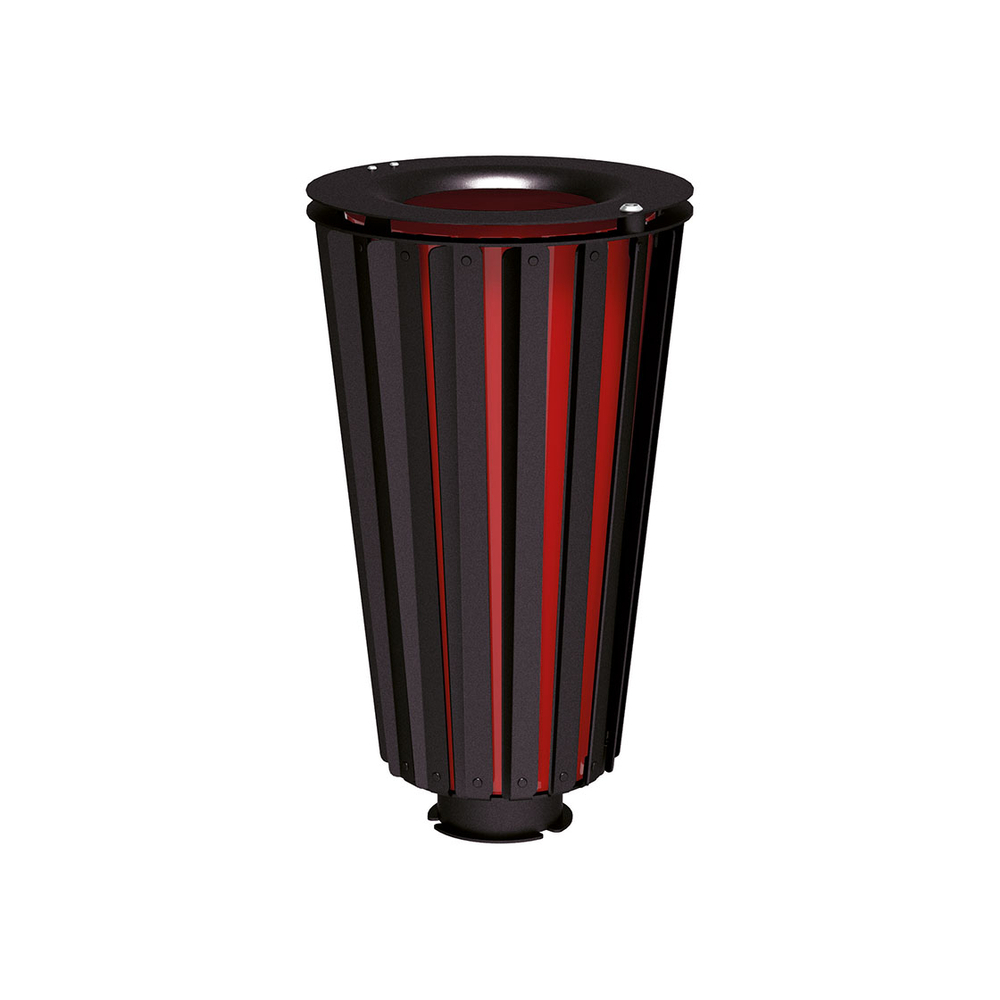 Corbeille Lofoten acier 80 litres RAL9005 - seau peint sur Galva - PROCITY - 208175.9005