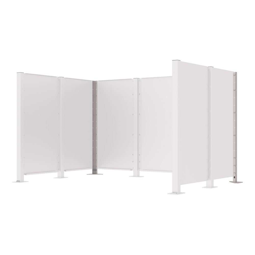 Poteau cache-conteneurs modulable peint sur Galva RAL7044 - Poteau d'angle sur platine fixe - PROCITY - 208182.7044