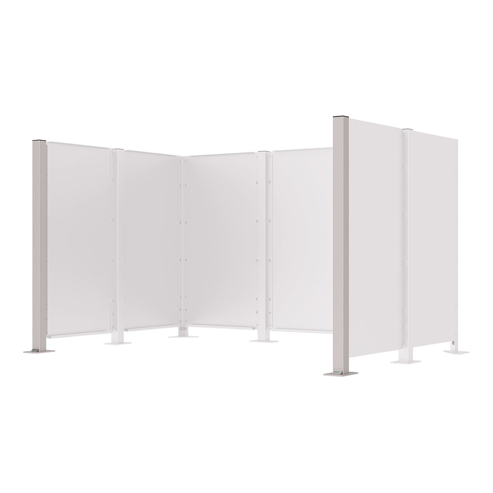 Poteau cache-conteneurs modulable peint sur Galva RAL7044 - Poteau d'extrémité sur platine fixe - PROCITY - 208184.7044