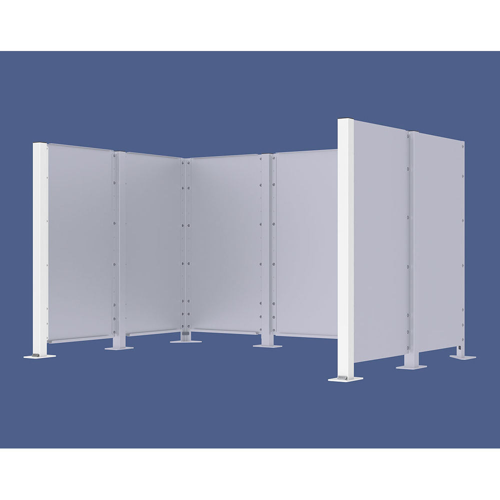 Poteau cache-conteneurs modulable peint sur Galva RAL9010 - Poteau d'extrémité sur platine fixe - PROCITY - 208184.9010