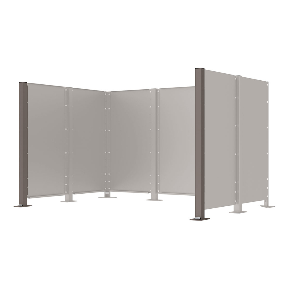 Poteau cache-conteneurs modulable peint sur Galva Gris PROCITY - 208184.GPRO