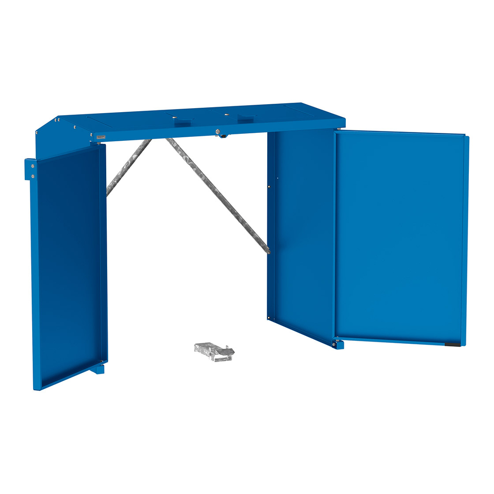 Abri conteneurs et biodéchets Berlin RAL5010 - Sans tôle de fond - Trappes monochromes - PROCITY - 208190.5010