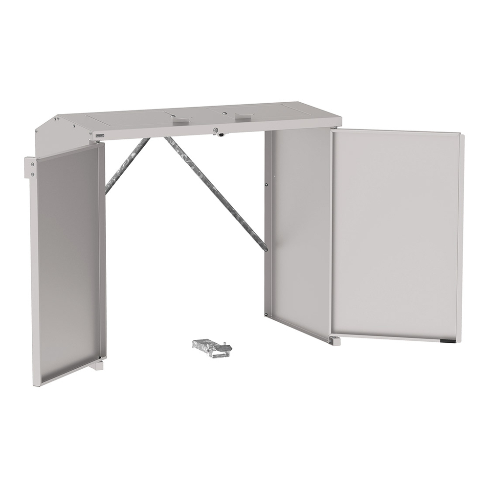 Abri conteneurs et biodéchets Berlin RAL7044 - Sans tôle de fond - Trappes monochromes - PROCITY - 208190.7044