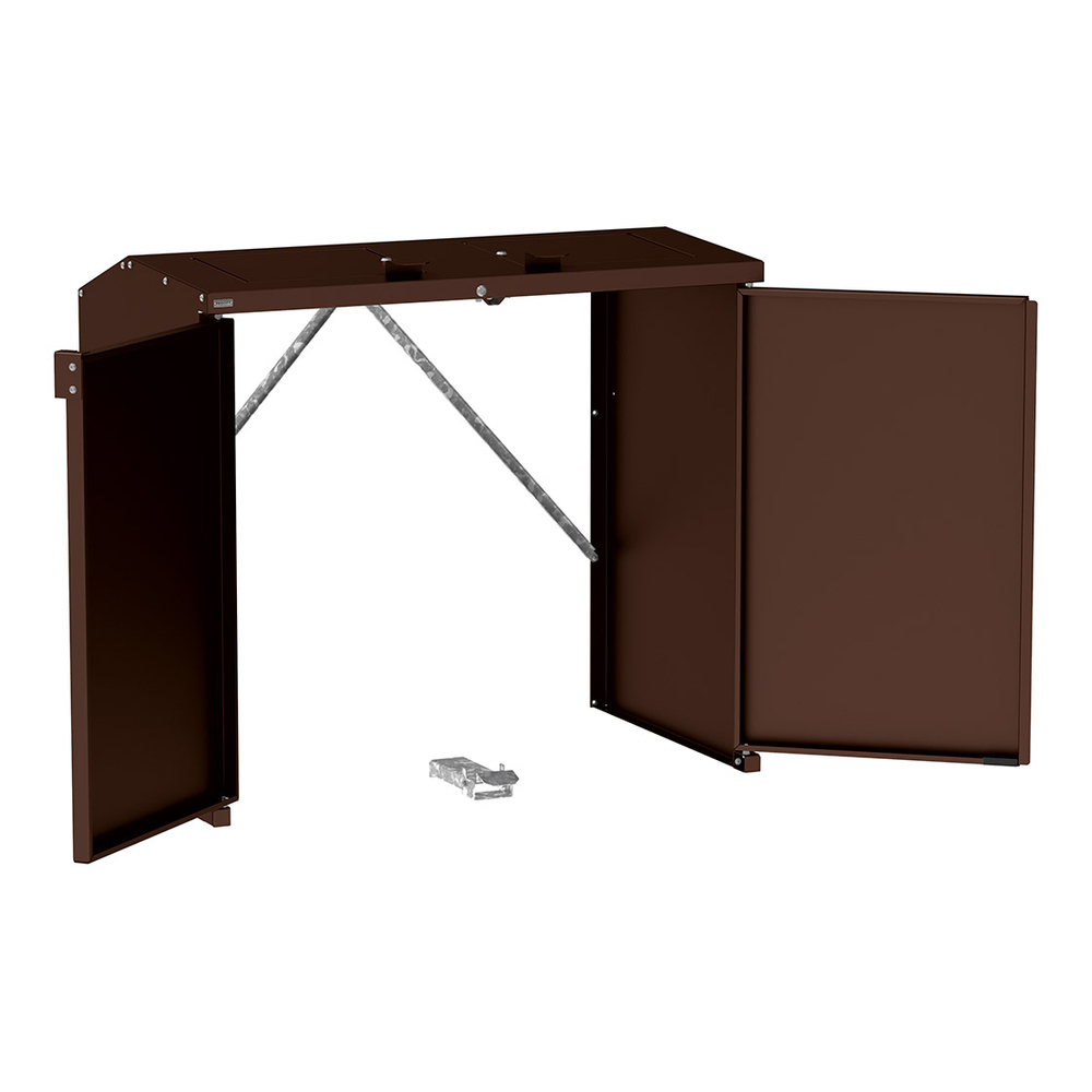 Abri conteneurs et biodéchets Berlin RAL8017 - Sans tôle de fond - Trappes monochromes - PROCITY - 208190.8017