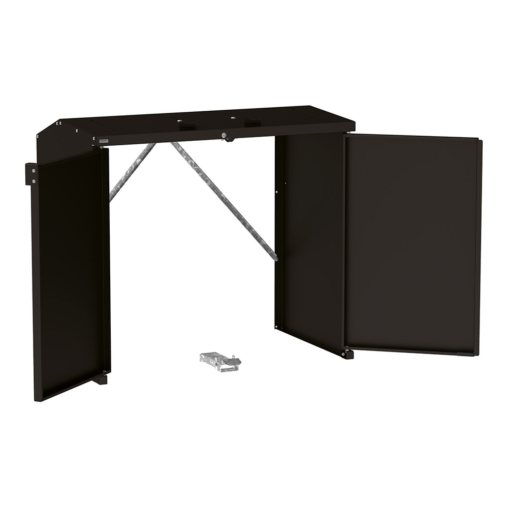 Abri conteneurs et biodéchets Berlin RAL9005 - Sans tôle de fond - Trappes monochromes - PROCITY - 208190.9005