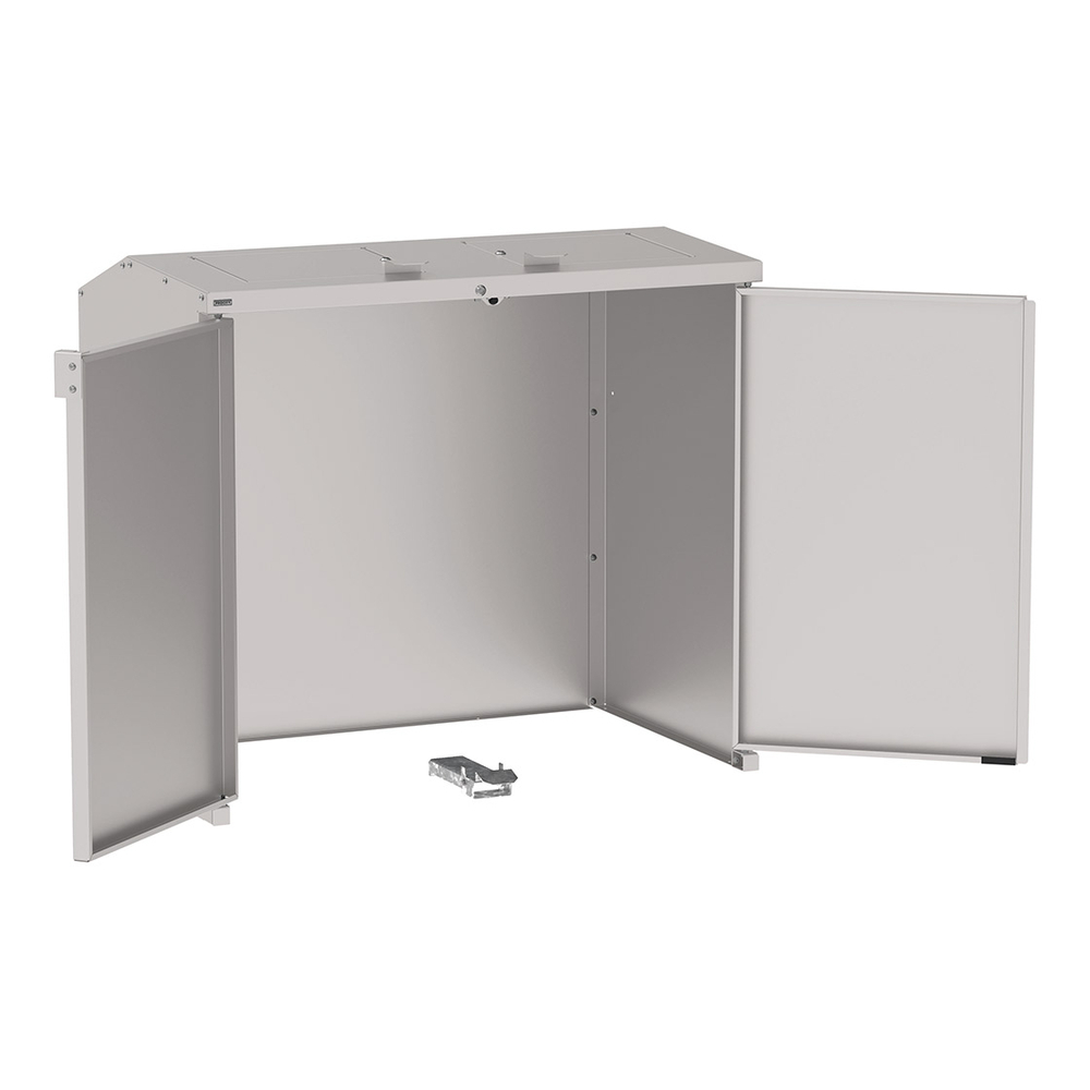 Abri conteneurs et biodéchets Berlin RAL7044 - tôle de fond - Trappes monochromes - PROCITY - 208191.7044