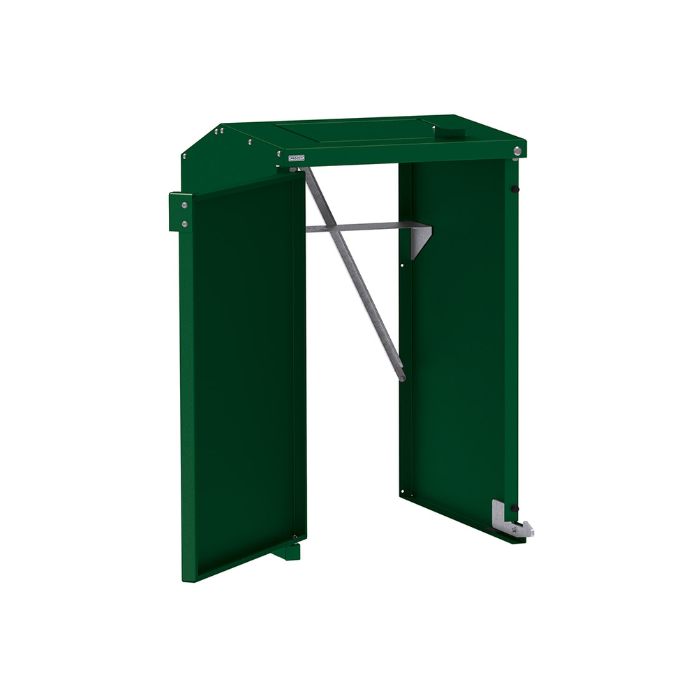 Abri conteneurs et biodéchets Berlin simple RAL6005 - Sans tôle de fond - PROCITY - 208194.6005