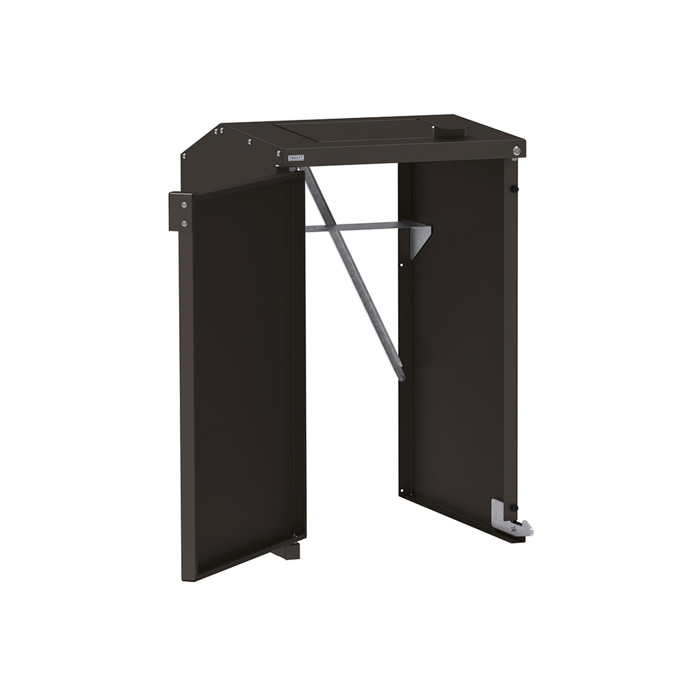 Abri conteneurs et biodéchets Berlin simple RAL9005 - Sans tôle de fond - PROCITY - 208194.9005