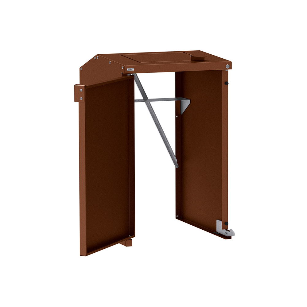 Abri conteneurs et biodéchets Berlin simple Aspect Corten - Sans tôle de fond - PROCITY - 208194.S025