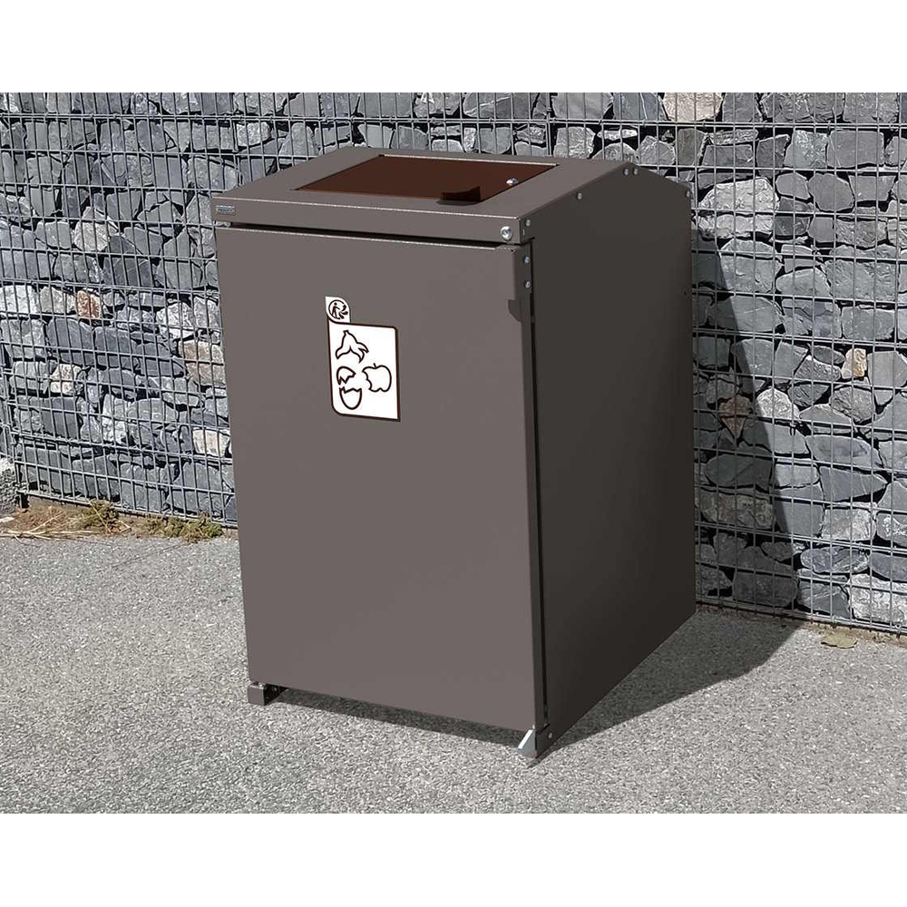 Abri conteneurs et biodéchets Berlin simple RAL6005 - tôle de fond - PROCITY - 208195.6005