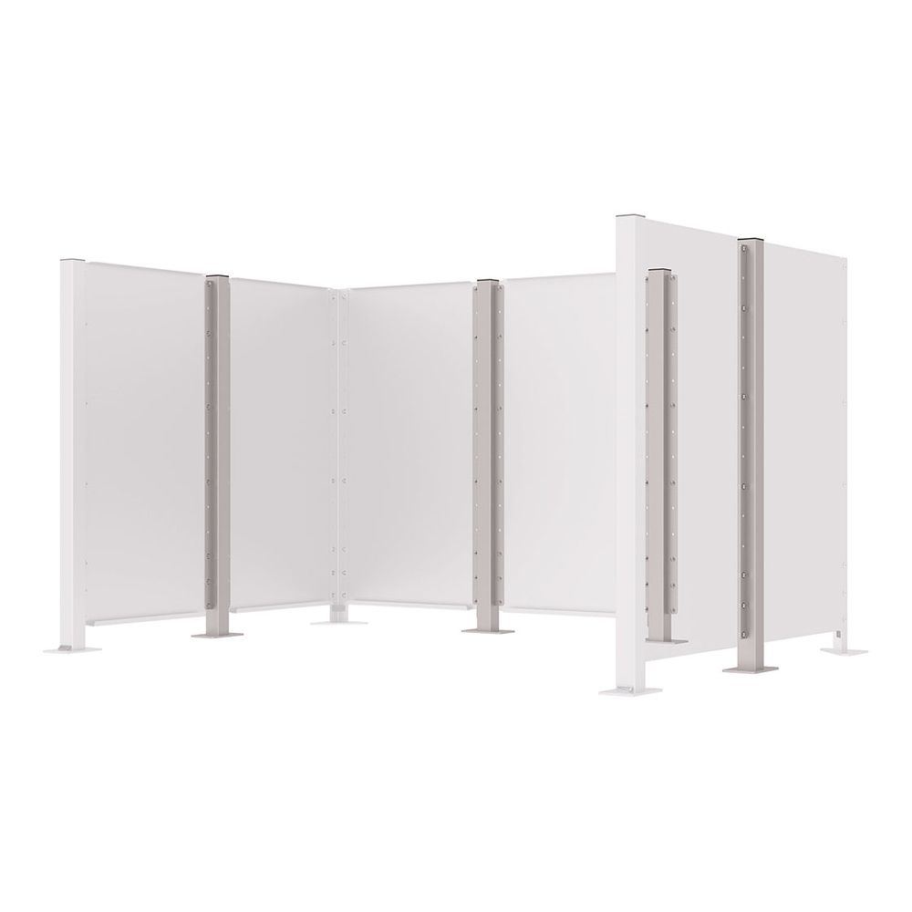 Poteau cache-conteneurs modulable peint sur Galva RAL7044 - Poteau intermédiaire sur platine fixe - PROCITY - 208197.7044