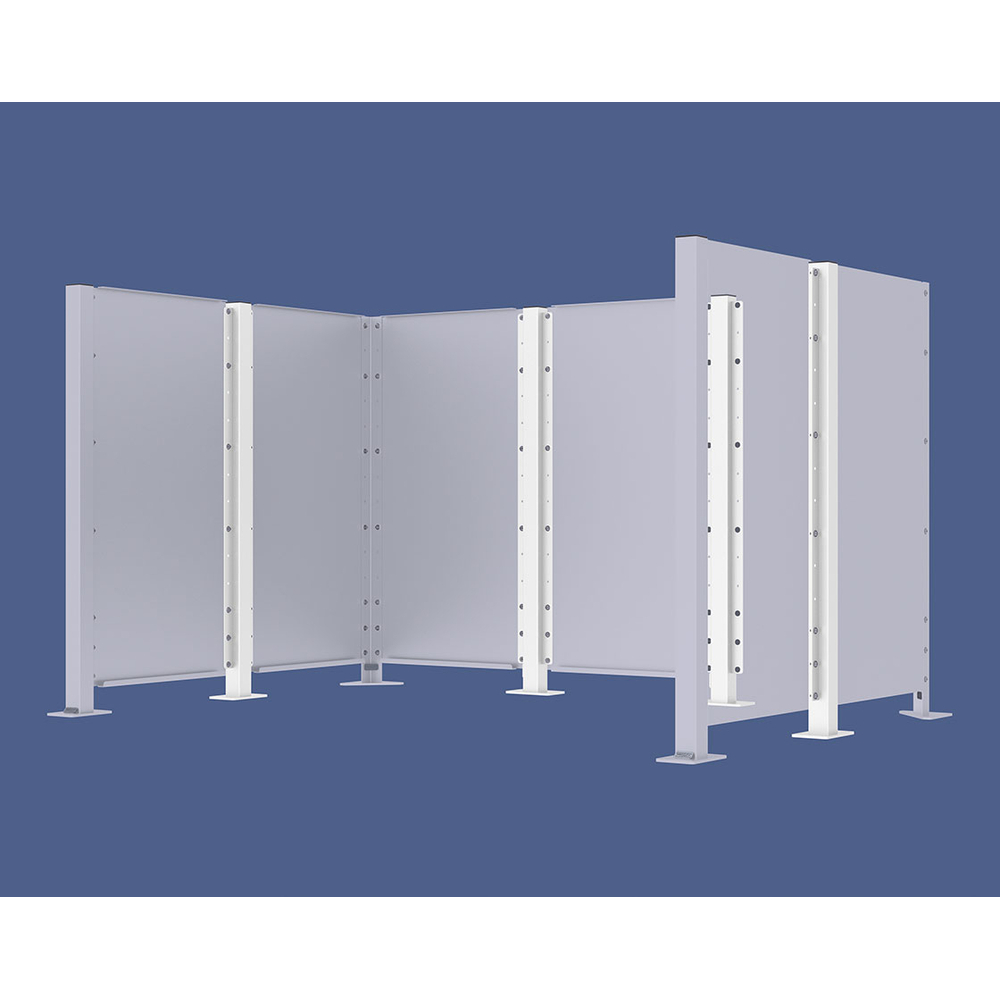 Poteau cache-conteneurs modulable peint sur Galva RAL9010 - Poteau intermédiaire sur platine fixe - PROCITY - 208197.9010