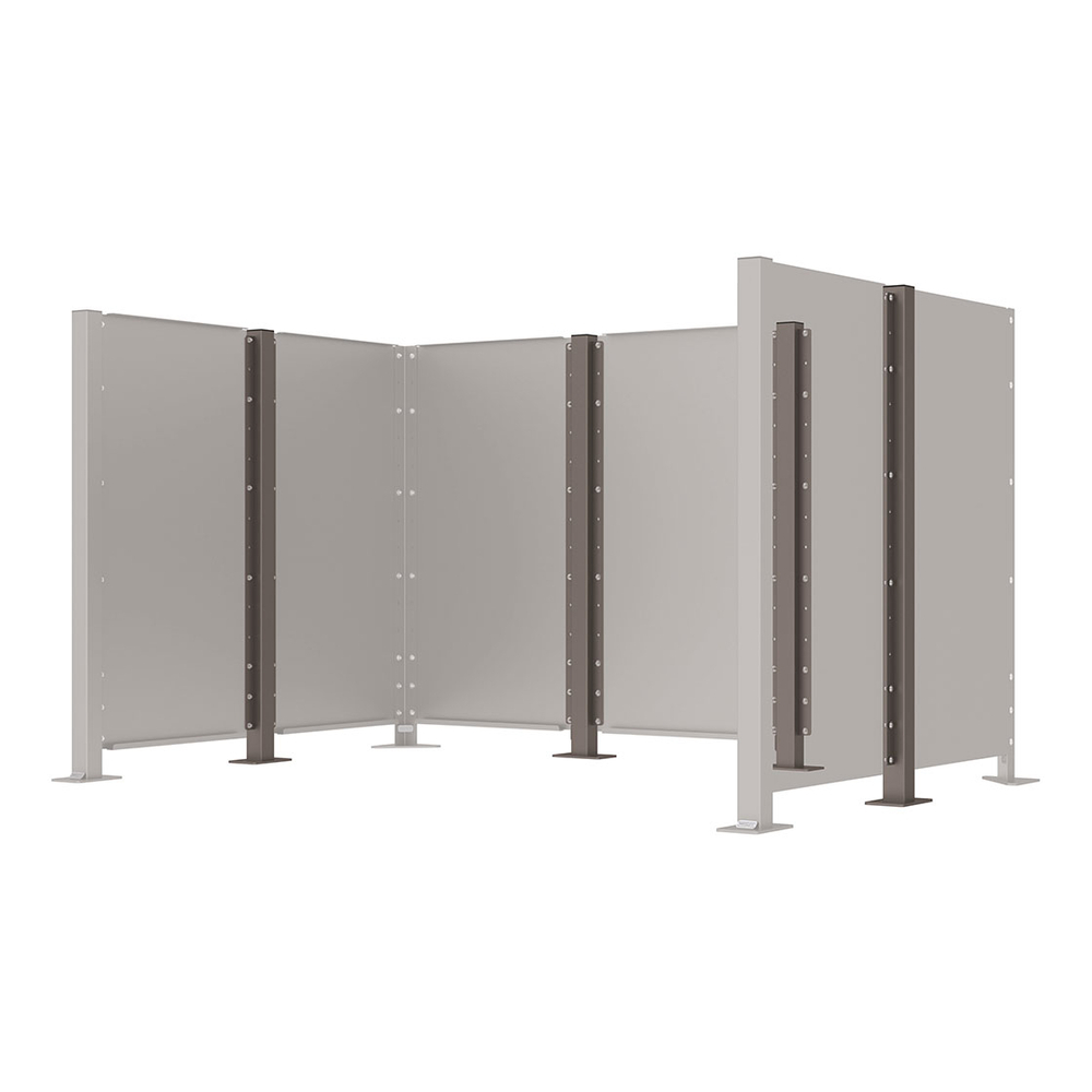 Poteau cache-conteneurs modulable peint sur Galva Gris PROCITY - 208197.GPRO