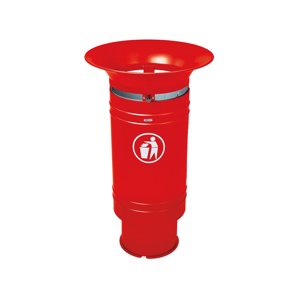 Corbeille Cévennes 60 litres RAL3020 - PROCITY - 208201.3020