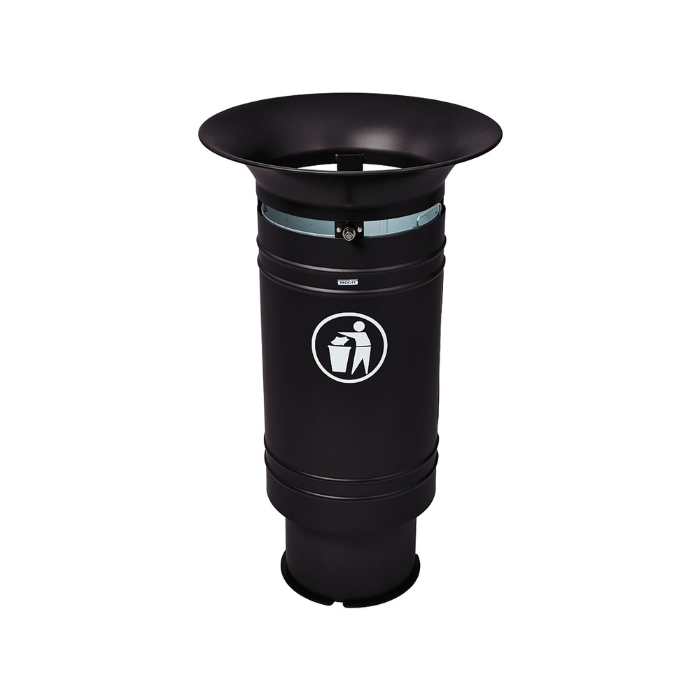Corbeille Cévennes 60 litres RAL9005 - PROCITY - 208201.9005