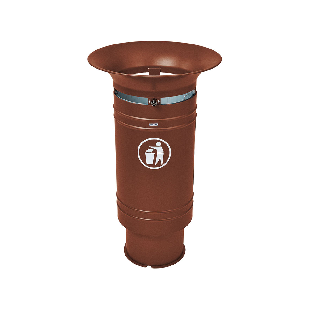 Corbeille Cévennes 60 litres Aspect Corten - PROCITY - 208201.S025