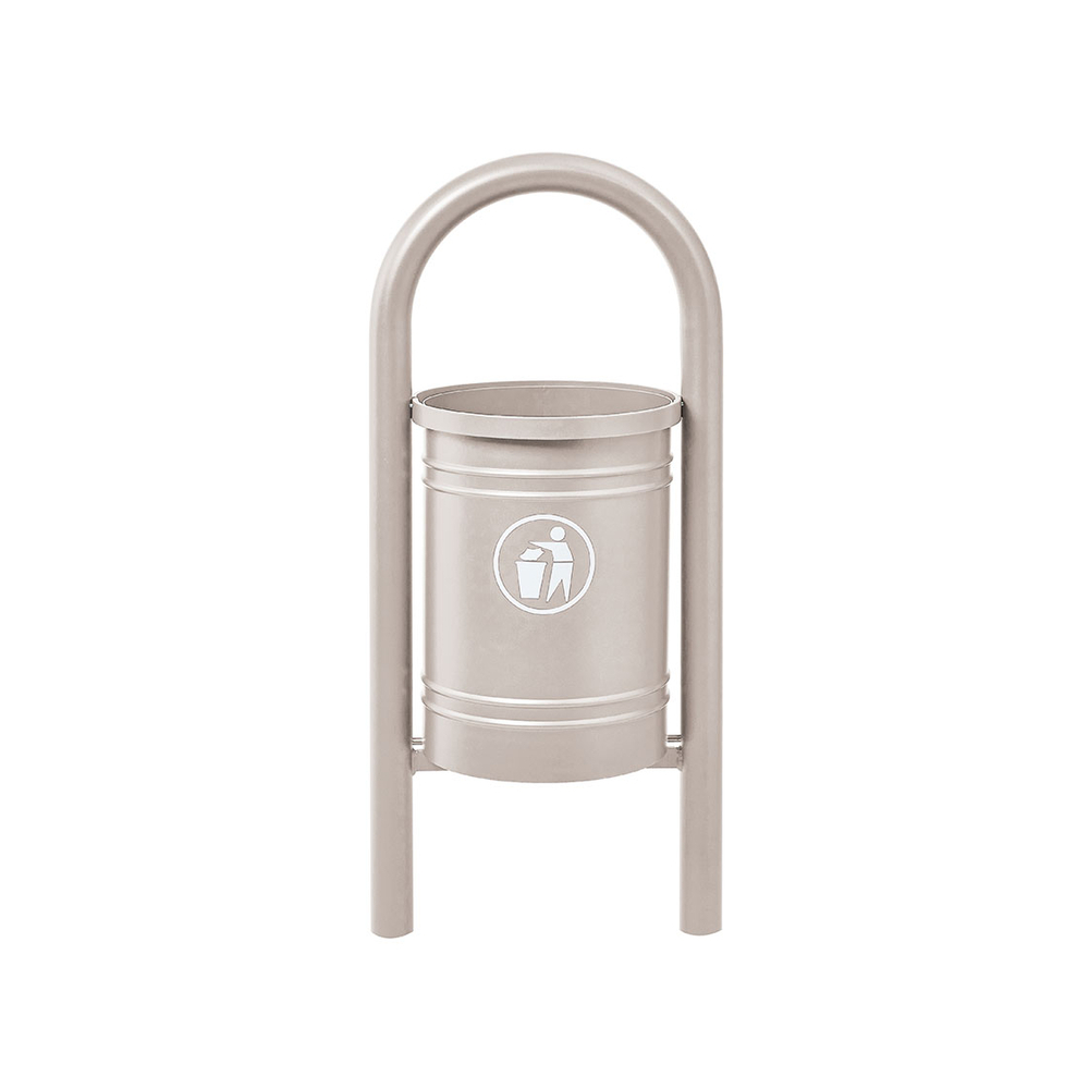 Corbeille Vercors 40 litres RAL7044 - seau intérieur - PROCITY - 208211.7044