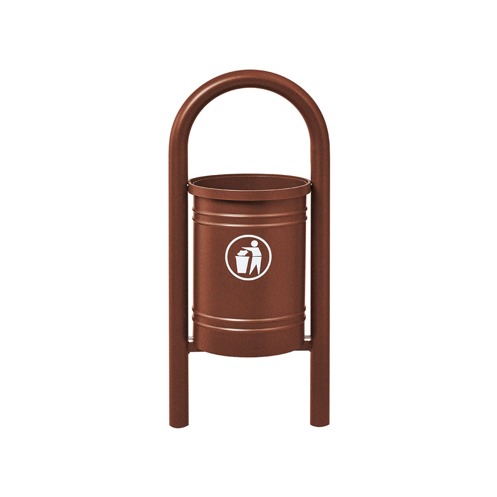 Corbeille Vercors 40 litres Aspect Corten - seau intérieur - PROCITY - 208211.S025