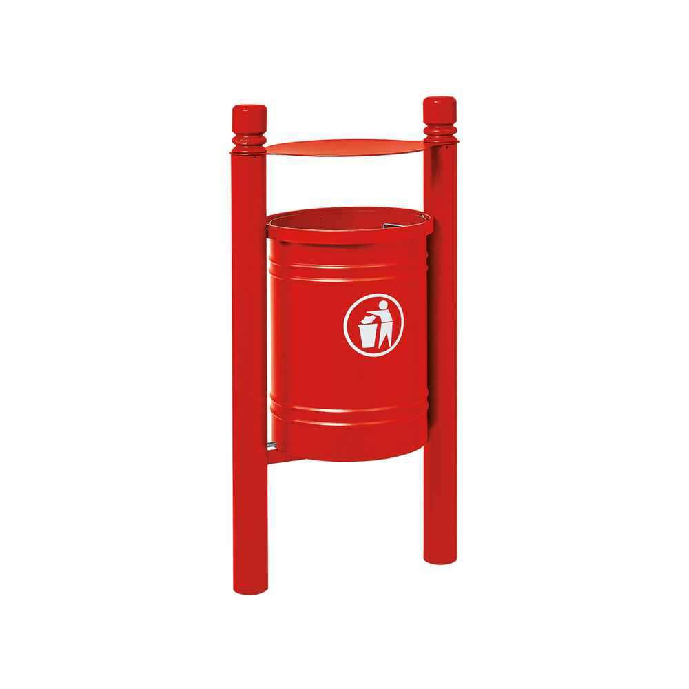 Corbeille Saintonge City 40 litres RAL3020 - seau intérieur - PROCITY - 208225.3020
