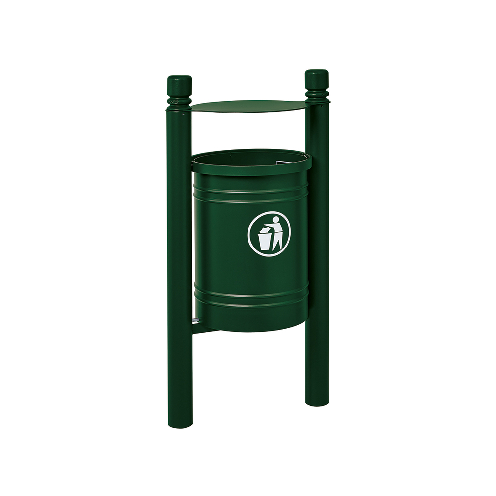 Corbeille Saintonge City 40 litres RAL6005 - seau intérieur - PROCITY - 208225.6005