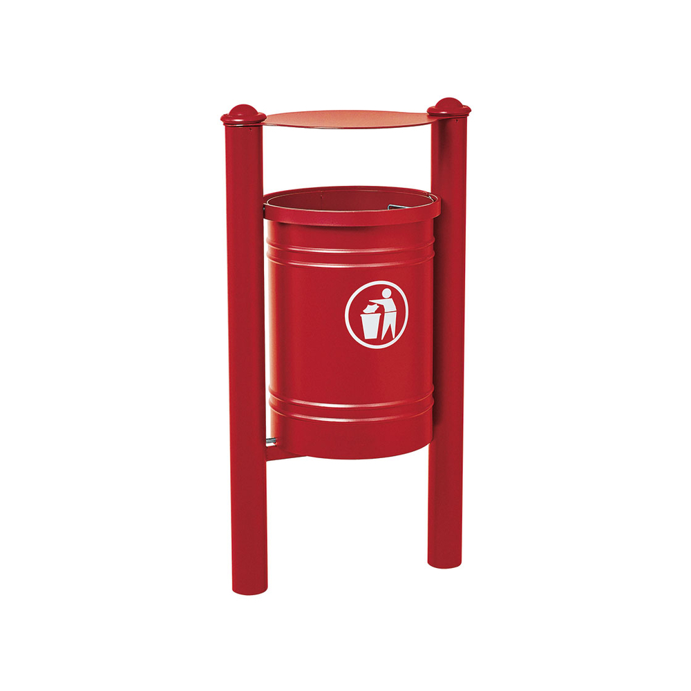 Corbeille Saintonge Agora 40 litres RAL3004 - seau intérieur - PROCITY - 208226.3004