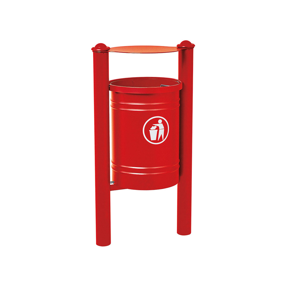 Corbeille Saintonge Agora 40 litres RAL3020 - seau intérieur - PROCITY - 208226.3020