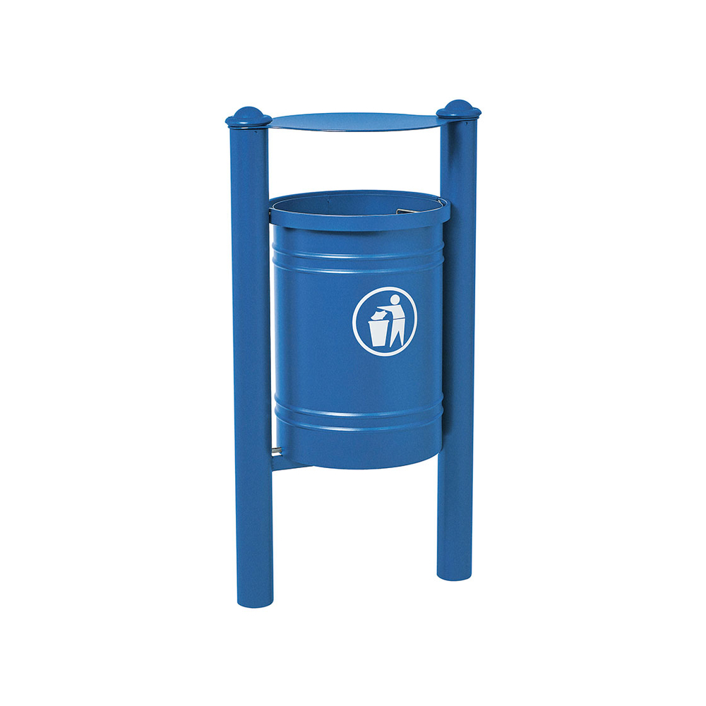 Corbeille Saintonge Agora 40 litres RAL5010 - seau intérieur - PROCITY - 208226.5010