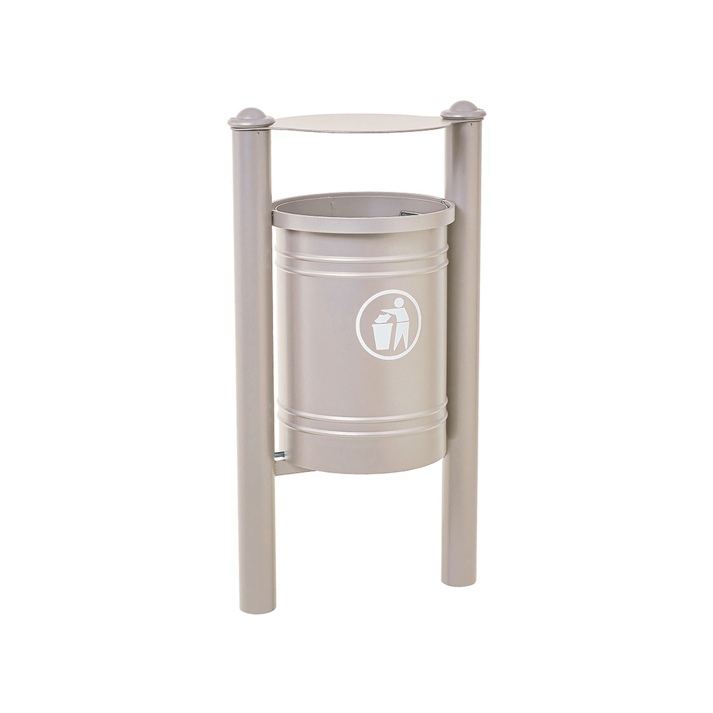 Corbeille Saintonge Agora 40 litres RAL7044 - seau intérieur - PROCITY - 208226.7044