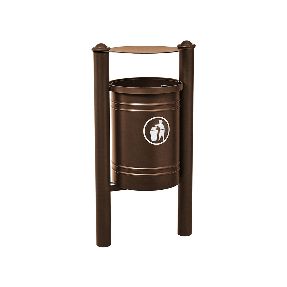 Corbeille Saintonge Agora 40 litres RAL8017 - seau intérieur - PROCITY - 208226.8017